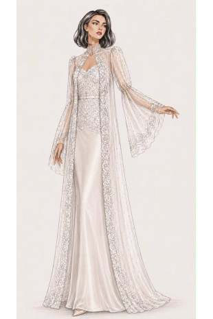  Custom Set of Lace robe and Silk nightgown