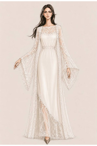  Custom Set ( Lace Robe + Silk nightgown)